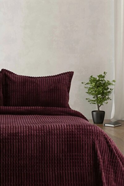 Merinos Modern Line 2 Piece Blanket Set - Cherry