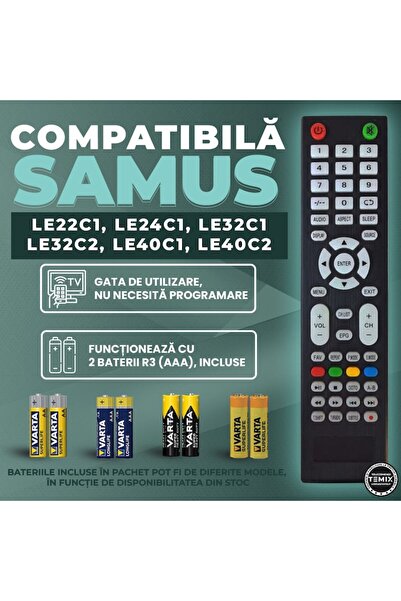 temix Telecomanda compatibila Samus, LE22C1, LE24C1, LE32C1, LE32C2, LE40C1, LE40C2, TEMIX®
