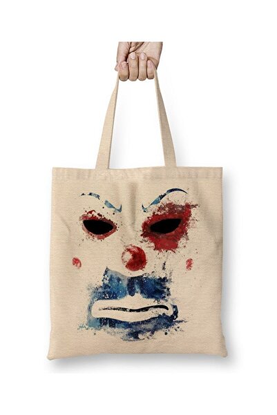 Toyaso Joker Clown White Tote Bag Long Handle Shopping Bag Beach Bag