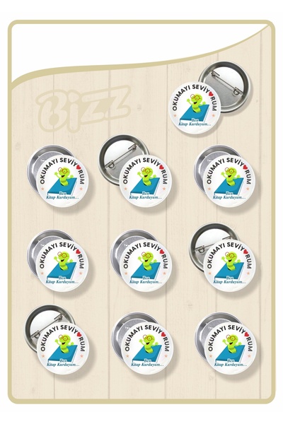 B Ajans Bizz Okumayı Seviyorum - Öğrenci Motivasyon Rozeti -03 ( TOPLAM 10 AD...