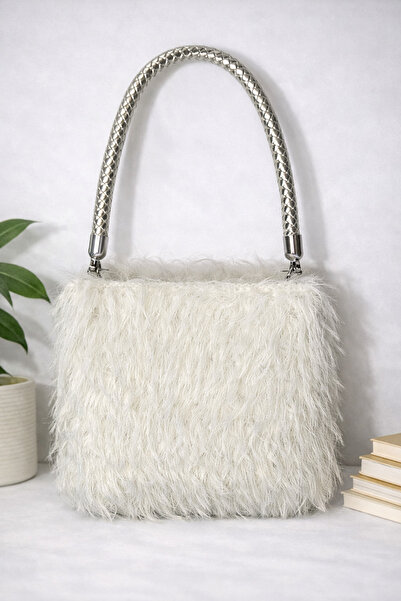 BY AKTEPE STORE Soft Textured Feather Women's Shoulder Bag 25*22