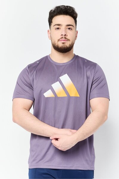 adidas Men Sportswear Fit Short Sleeve Training T-shirt, Light Purple