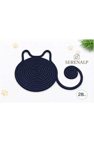 SERENALP سجادة طعام للقطط مصنوعة يدويًا 28 سم - سجادة طعام منسوجة من الحبال، ...