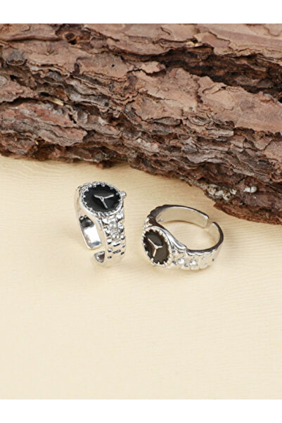 TakıLabirenti Saat Tasarımlı Ayarlanabilir Yüzük- gümüş renkli