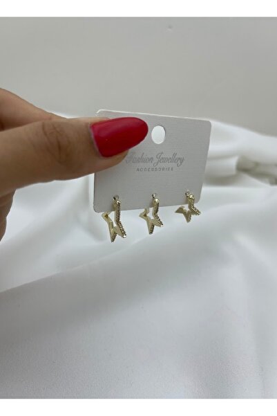 Mia Çelik 3’lü yıldızlı küpe