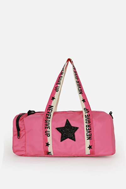 ICONE BAG Girl's Star Printed Sports Bag, Patterned Sports Bag, Zippered Deta...