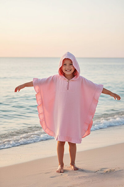 MİNİ MİMOZA FIRFIRLI KIZ ÇOCUK MUSLİN PANÇO