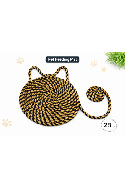 SERENALP سجادة طعام للقطط مصنوعة يدويًا 28 سم - سجادة طعام منسوجة من الحبال، ...