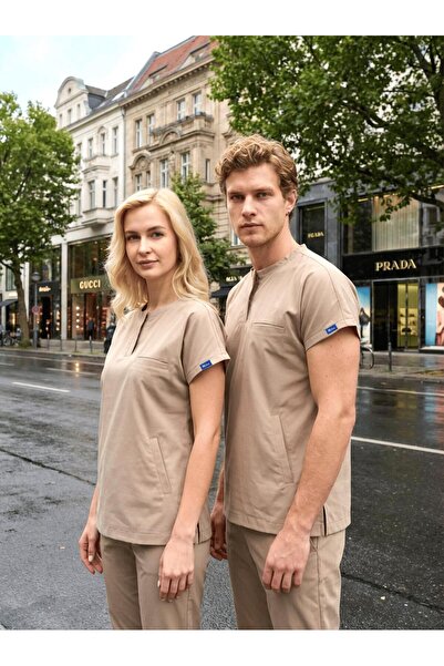 Dr. Mitra Men's Berlin Model Stretch Fabric Surgical Nurse Doctor Suit