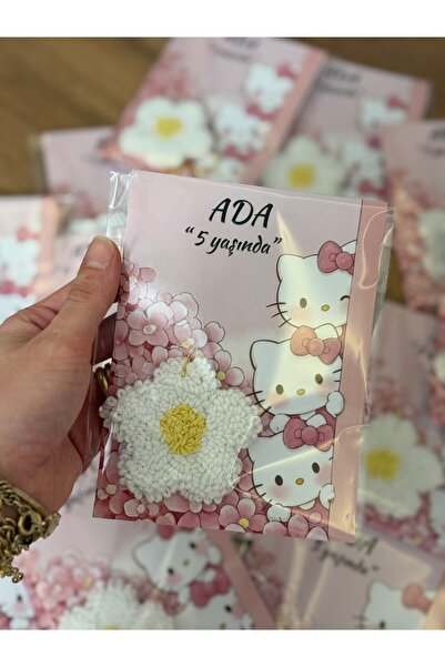 Puffybaby Punch Papatya Hello Kitty Tasarım Anahtarlık - 15 Adet - Doğum Günü...