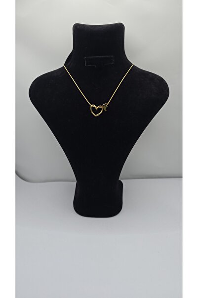 ahsenaksesuar2025 Stainless Steel Gold Color Heart Detailed Letter Necklace –...