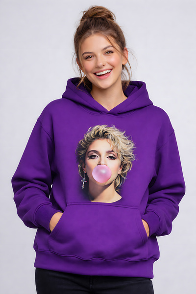 ArtYus Madonna Printed 3 Yarn Unisex Hooded Sweatshirt