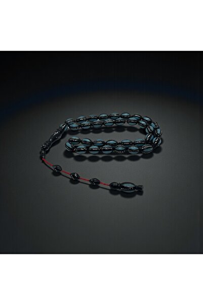 EnazStore Embroidered Enamel System Tassel Kuka Prayer Beads Blue