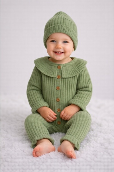 Superbaby Μωρουδιακό πλεκτό φορμάκι - Πράσινο