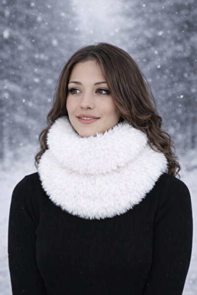 laviyonsa طوق رقبة نسائي مزدوج الجوانب من الفرو