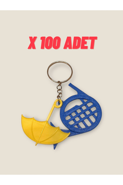 Bonolupo 100 How I Met Your Mother Keychains - Blue French Horn and Yellow Um...