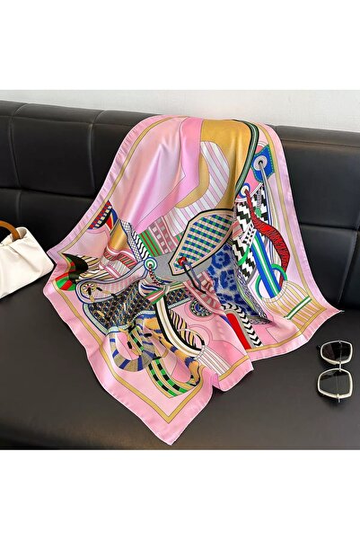 Inno Eșarfă premium din satin cu model, 70x70 cm