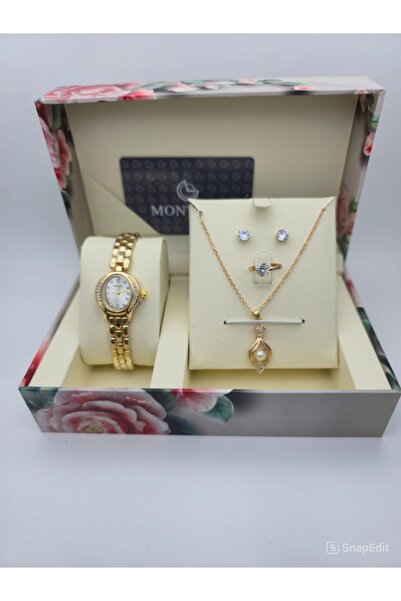 HNOF The jewelry set shown is an elegant, gold-plated gift set.