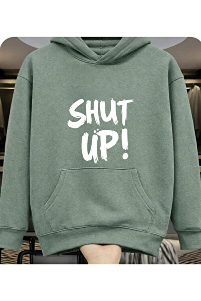 Revasser Hanorac unisex pentru femei/bărbați SHUT, colorat, cu imprimeu perso...