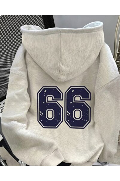 Revasser Unisex Kadın/Erkek 66 Renkli Özel Baskılı Pamuklu Oversize Kapüşonlu...