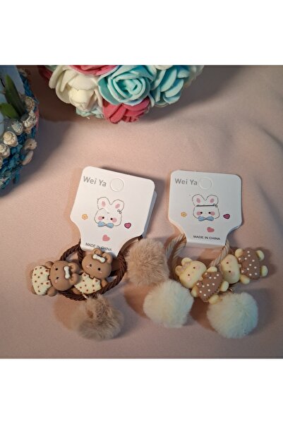 TwinRoots Children's elastic hair tie with rabbit and pompom