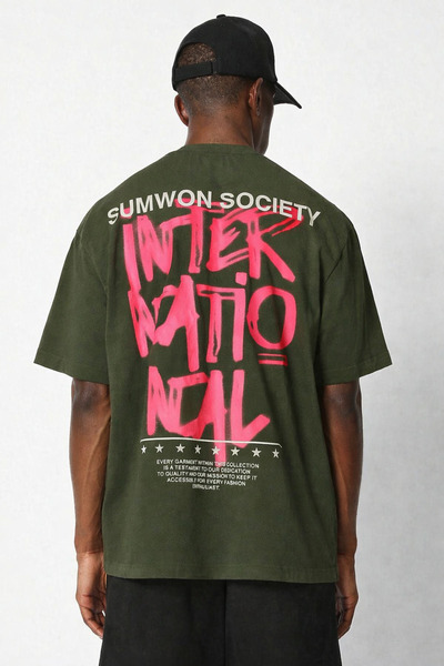 CLASSY.MODA Unisex Crew Neck Back Large Lettering Printed Streetwear Oversize...