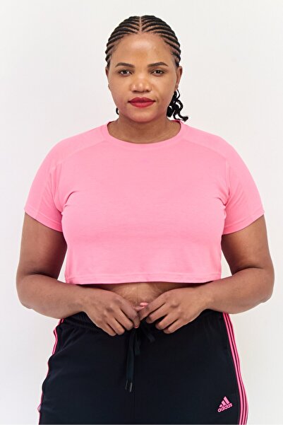 adidas Women Sportswear Fit Short Sleeve Outdoor Top, Pink