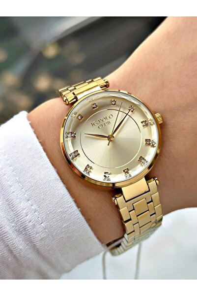 JG. Polo Club Special Design Steel Band Steel Case Gold Color Women Wristwatc...