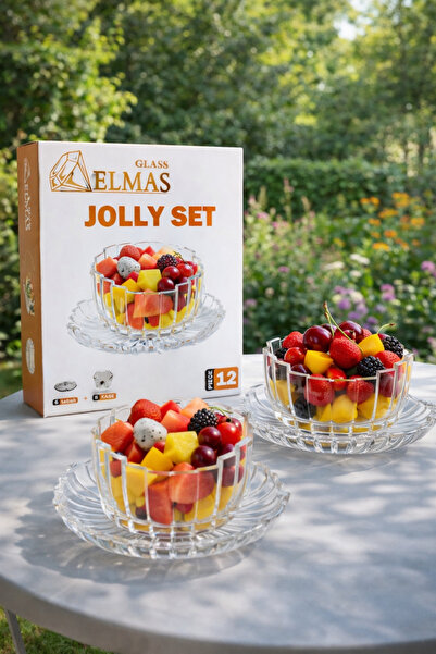 Gülümseten Avm 12 Piece Glass Presentation Set |   6 Bowls + 6 Plates |   Fru...