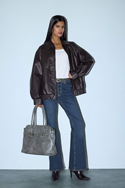 DeFacto Mia Flare Fit Normal Waist Long Jean Washed Trousers F5536Ax26Sp