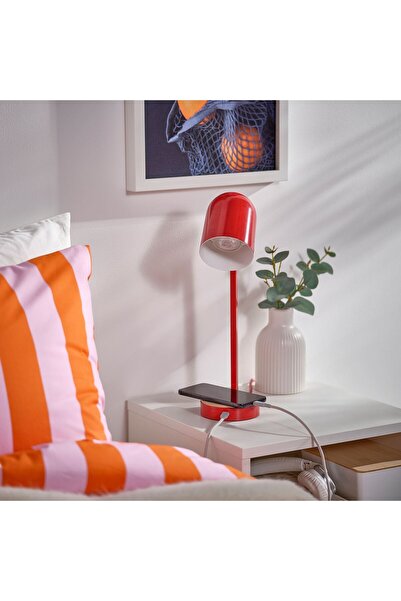 IKEA masa lambası, kırmızı, 34 cm