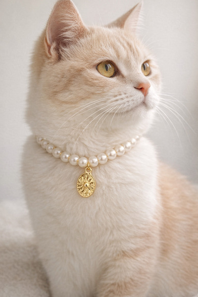 ALYA Altın Güneş İnci Kedi Tasması