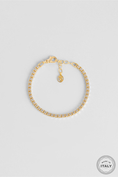 So CHIC... İtalyan Brillante 18 Ayar Sarı Altın Kaplama 19 Cm Gümüş Bileklik