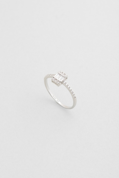 So CHIC... Işık Yolu 18 Ayar Beyaz Altın Kaplama Gümüş Minimal Yüzük