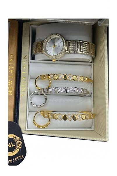 Boutique Women's Accessory Set: Luxury Wristwatch with a Selection of Bracele...