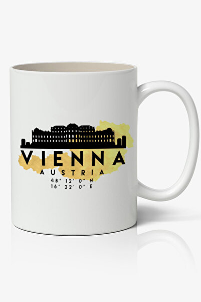 Toyaso Vienna Austria Skyline Map Vienna Themed White Mug Cup Gift for Friend...