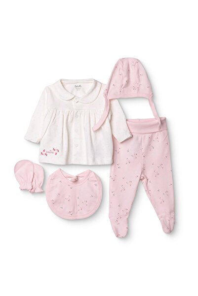 Bebetto , Kız, 5li Askı Hastane Çıkışı, Düğmeli, Flower Garden, Bisiklet Yaka...