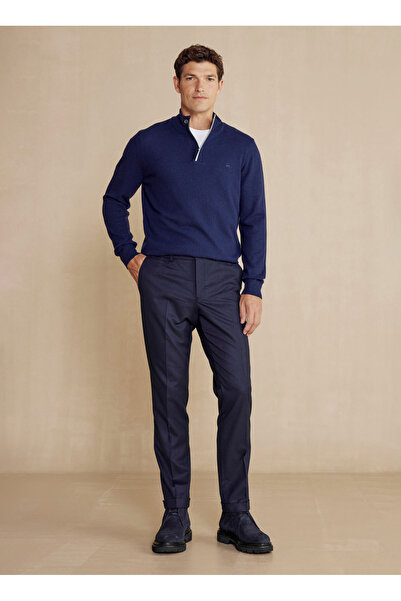 BROOKS BROTHERS Normal Bel Düz Paça Standart Lacivert Erkek Pantolon BBFW25MP...