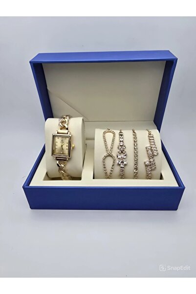 HNOF The women's watch and bracelet set on display is an elegant and luxuriou...