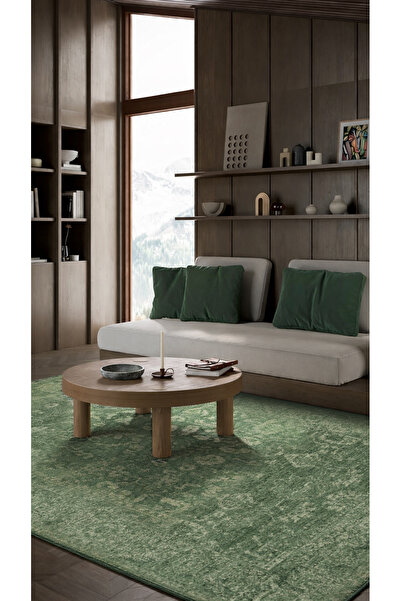 Vog Halı Antik Pers Vintage Klasik Yeşil Etnik Motifli Retro Polyester Modern...