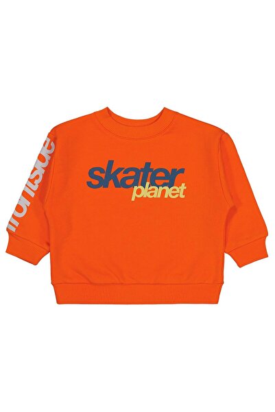 Civil Boys Skater Printed 2-5 Years Old Sweatshirt - Orange 2-3 Years Old