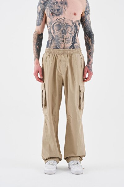 Machinist Pantaloni cargo parașuta pentru bărbați, bej