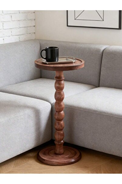 Mtanvxay طاولة قهوة خشبية صغيرة متعددة الاستخدامات بتصميم كلاسيكي، مناسبة لغر...