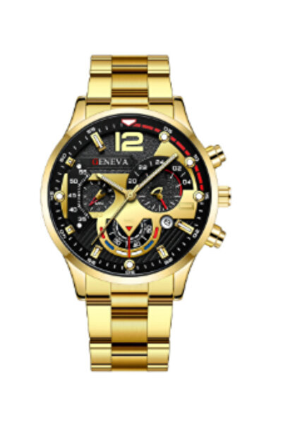 High-end luxury Mans' Cool Style Steel Band Calendar Quartz Wrist Watch with ...