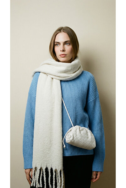 Shophia Imported Puffy O Oversized Women's Scarf - Ecru