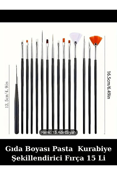 Erenle ticaret Pasta Şeker Hamuru Kek Kurabiye Boyama Tatlı Yapım Fırçası 16 ...