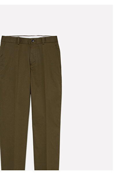 Sisley Pantaloni pentru bărbați, verde kaki, din amestec de bumbac, slim fit,...