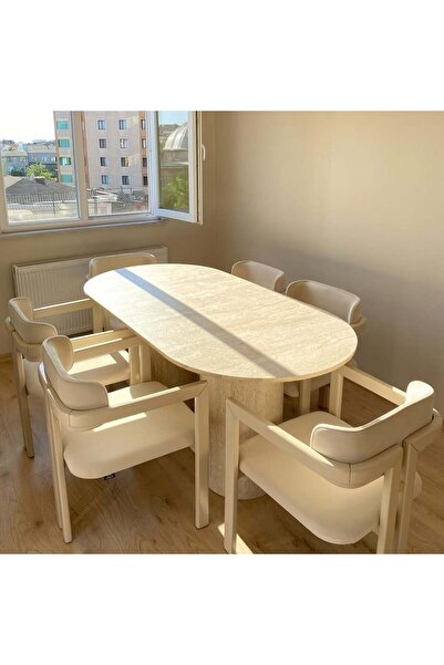 Bisse Premium Traverten Açılır Masa