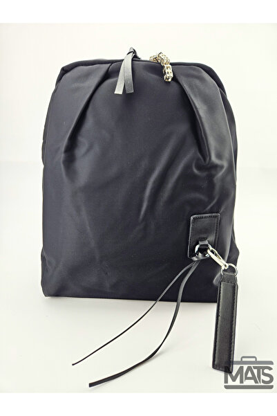 DSN Siyah Saten Kumaş Omuz Ve Sırt Çantası