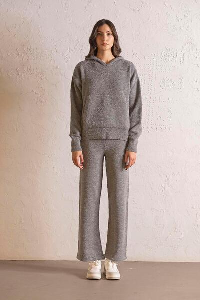 GMG FIRENZE Γυναικείο πλεκτό φούτερ με κουκούλα και τσέπη καγκουρό